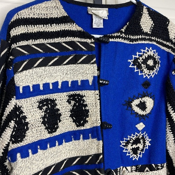 Coldwater Creek Women’s Wool Quilt Embroidery Light Vintage Boho Jacket Sz L - Picture 2 of 12